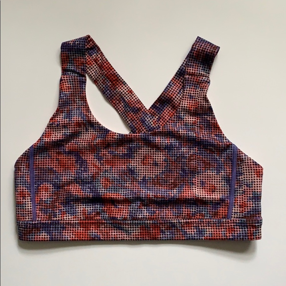 NWOT lululemon sport bra, pink cross back